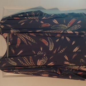 Feather print kimono